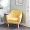 Yellow Polyester and Wood Modern Accent Chair, 32&#x22; x 30&#x22; x 28&#x22;